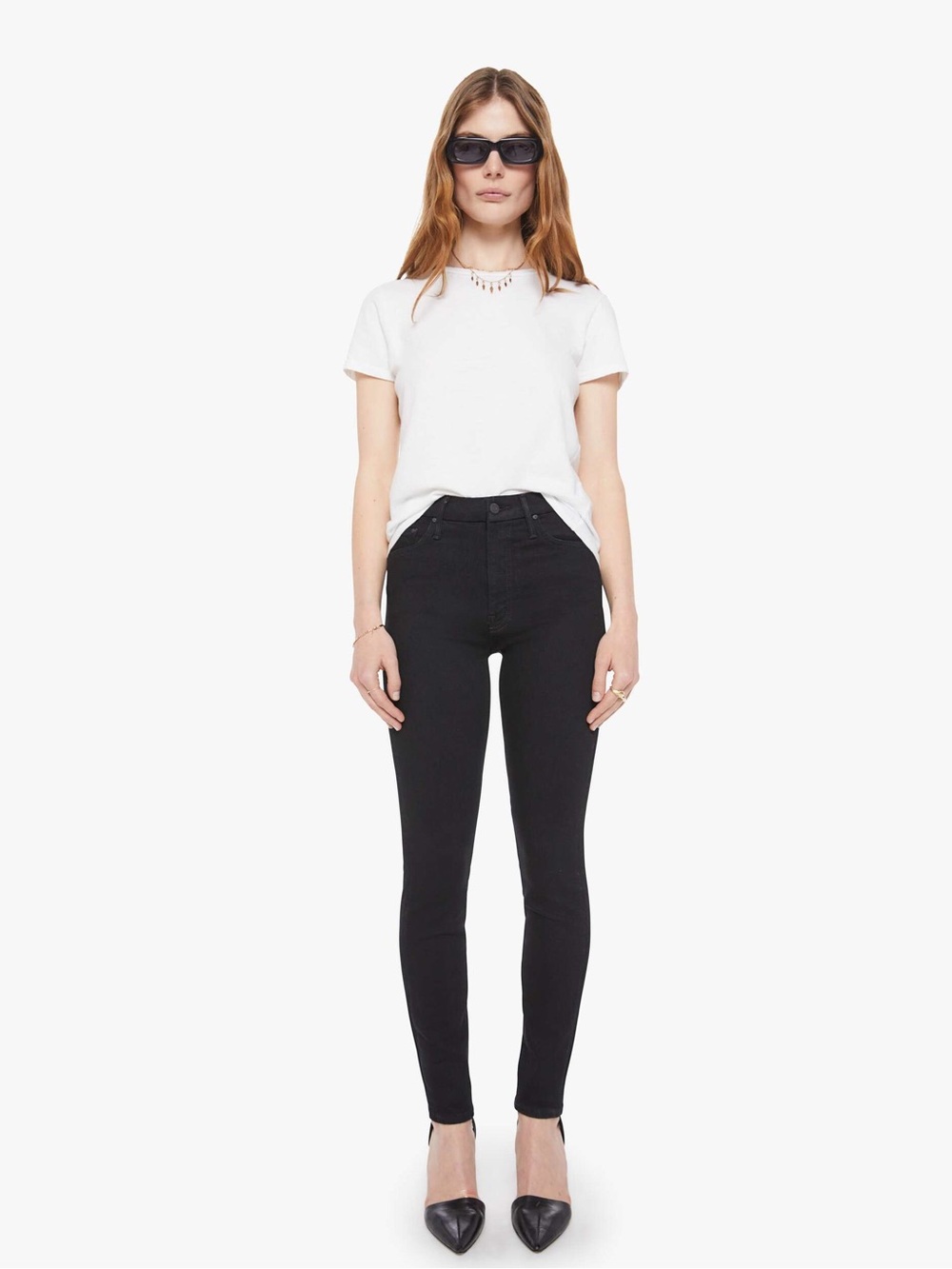 Mother The Looker Black High-Rise Skinny Jeans